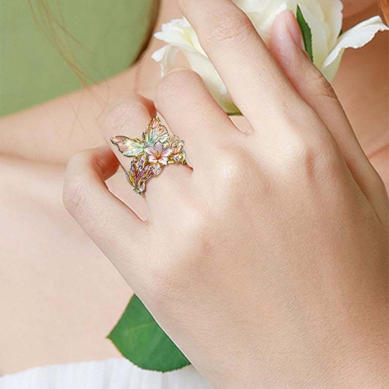 🔥LAST Sale 70% OFF - 🌸Butterfly Flower Ring🌸