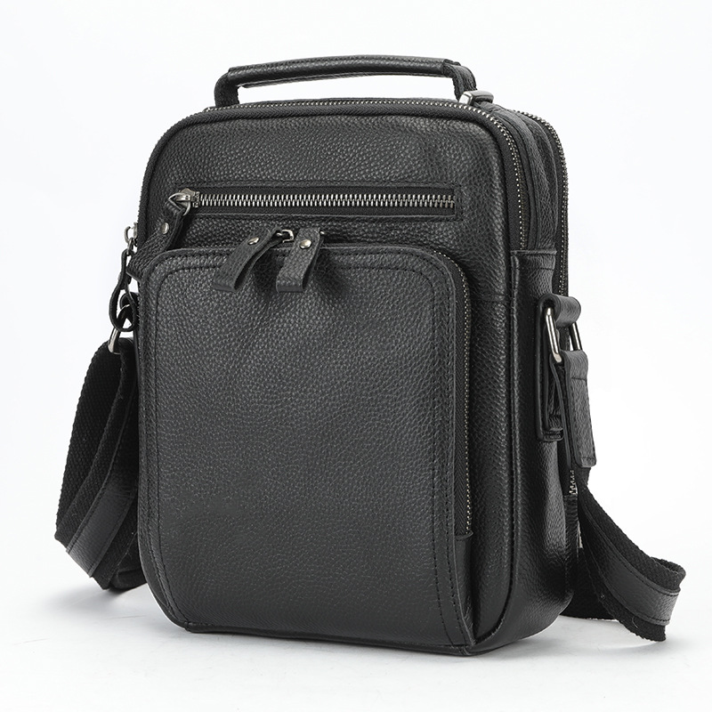 Men's Bag Multi Functional Cowhide Leather Crossbody Bag