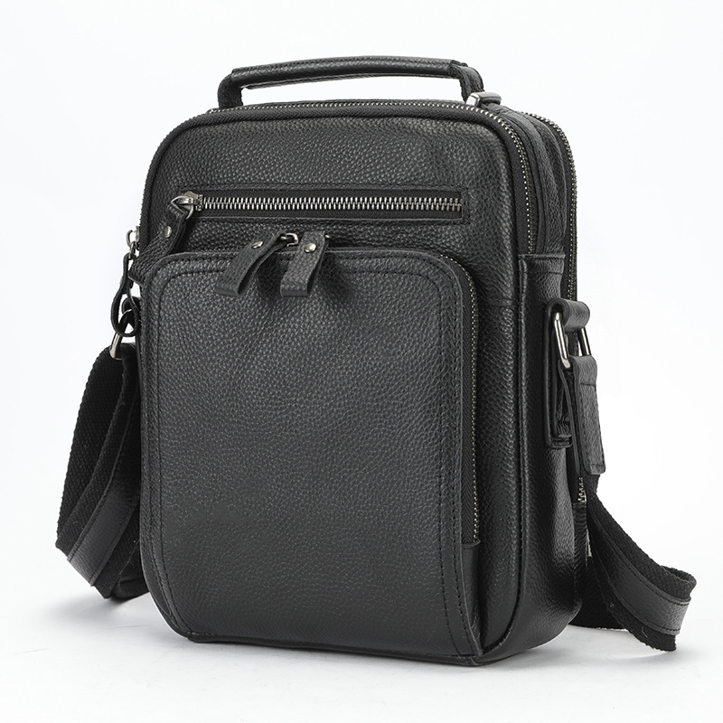 Men's Bag Multi Functional Cowhide Leather Crossbody Bag