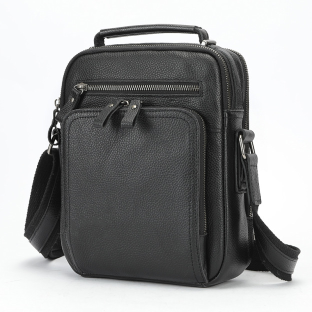 Men's Bag Multi Functional Cowhide Leather Crossbody Bag