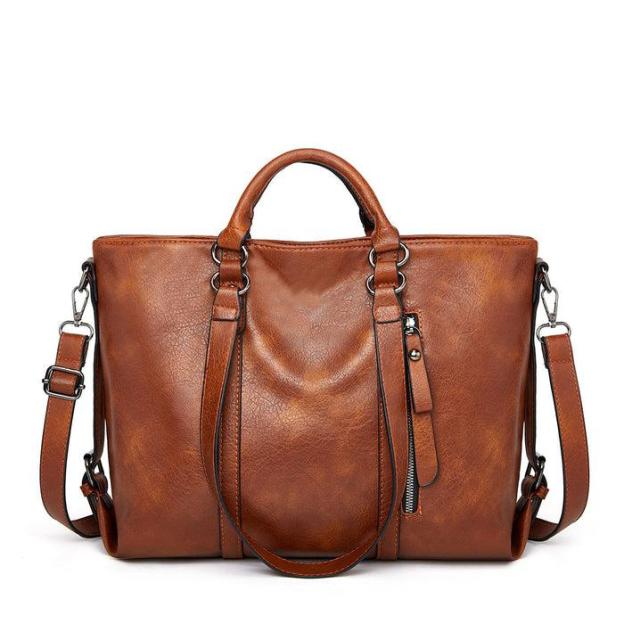 Stylish Women's Leather Shoulder Tote – Work & Daily Use-Free Shipping