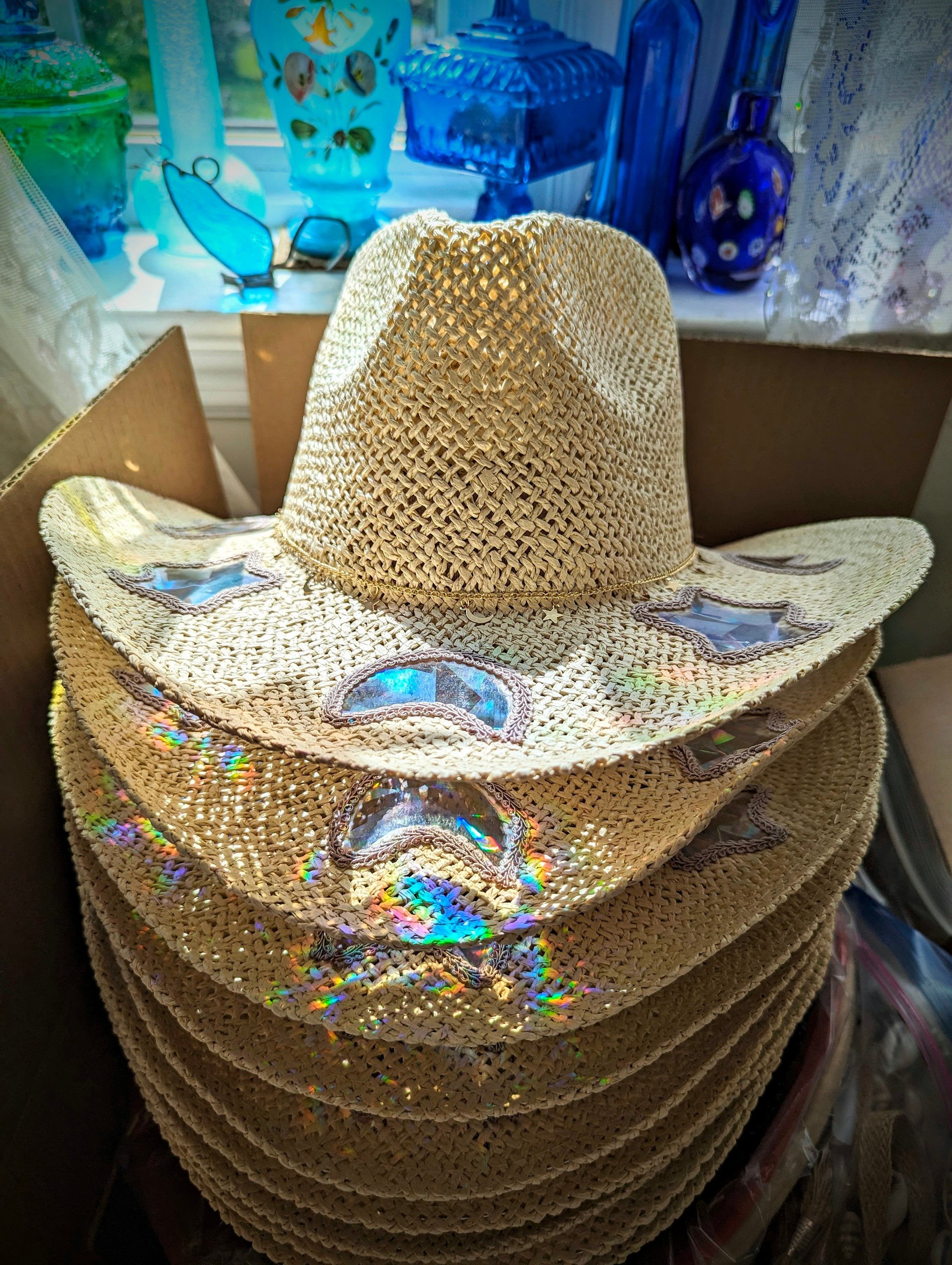 🔥Suncatcher Cowgirl Straw Prism Hat