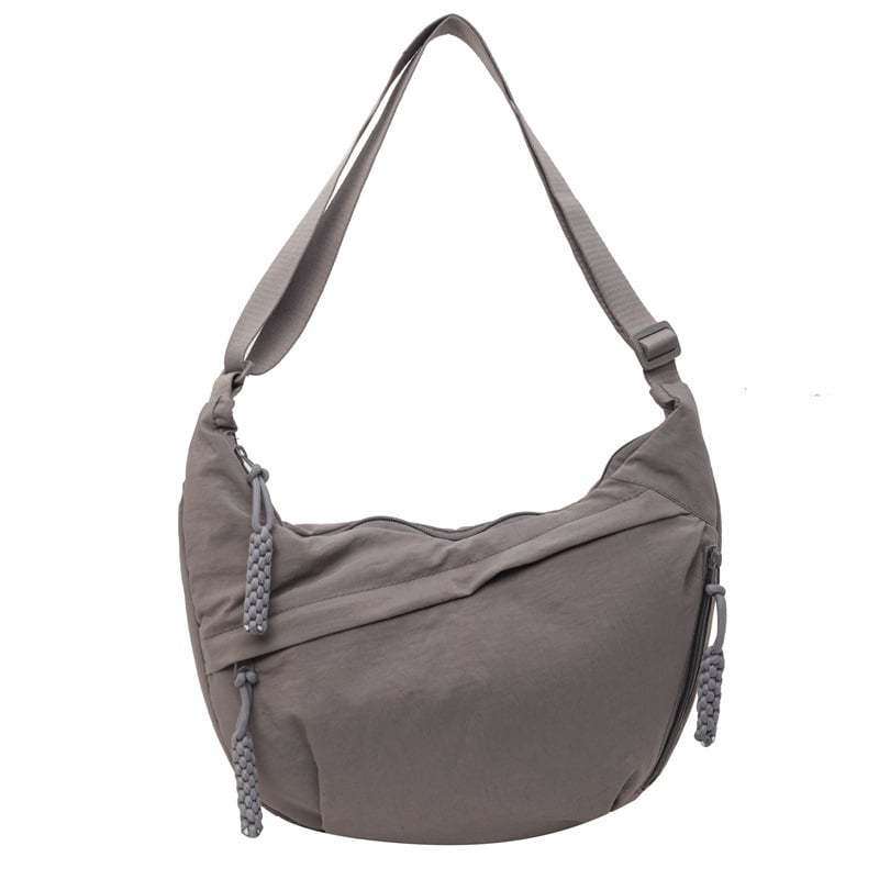 Women's Fashion Plain Color Nylon Crossbody Bag
