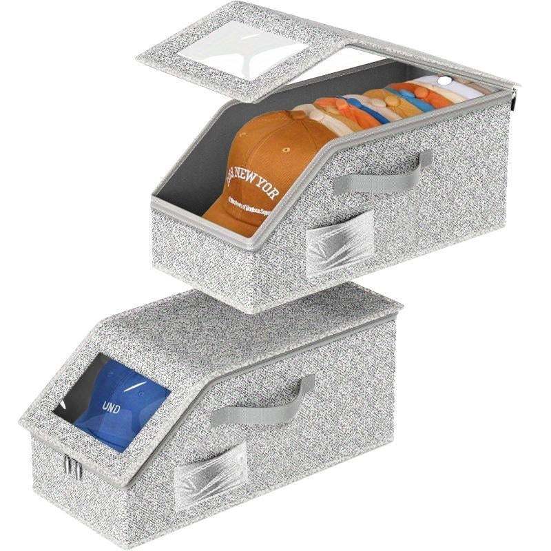 🎉🎉Stackable Hat Storage Boxes for Baseball Caps