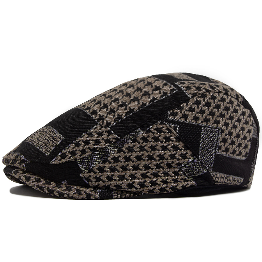 Colby | Houndstooth Print Flat Hat