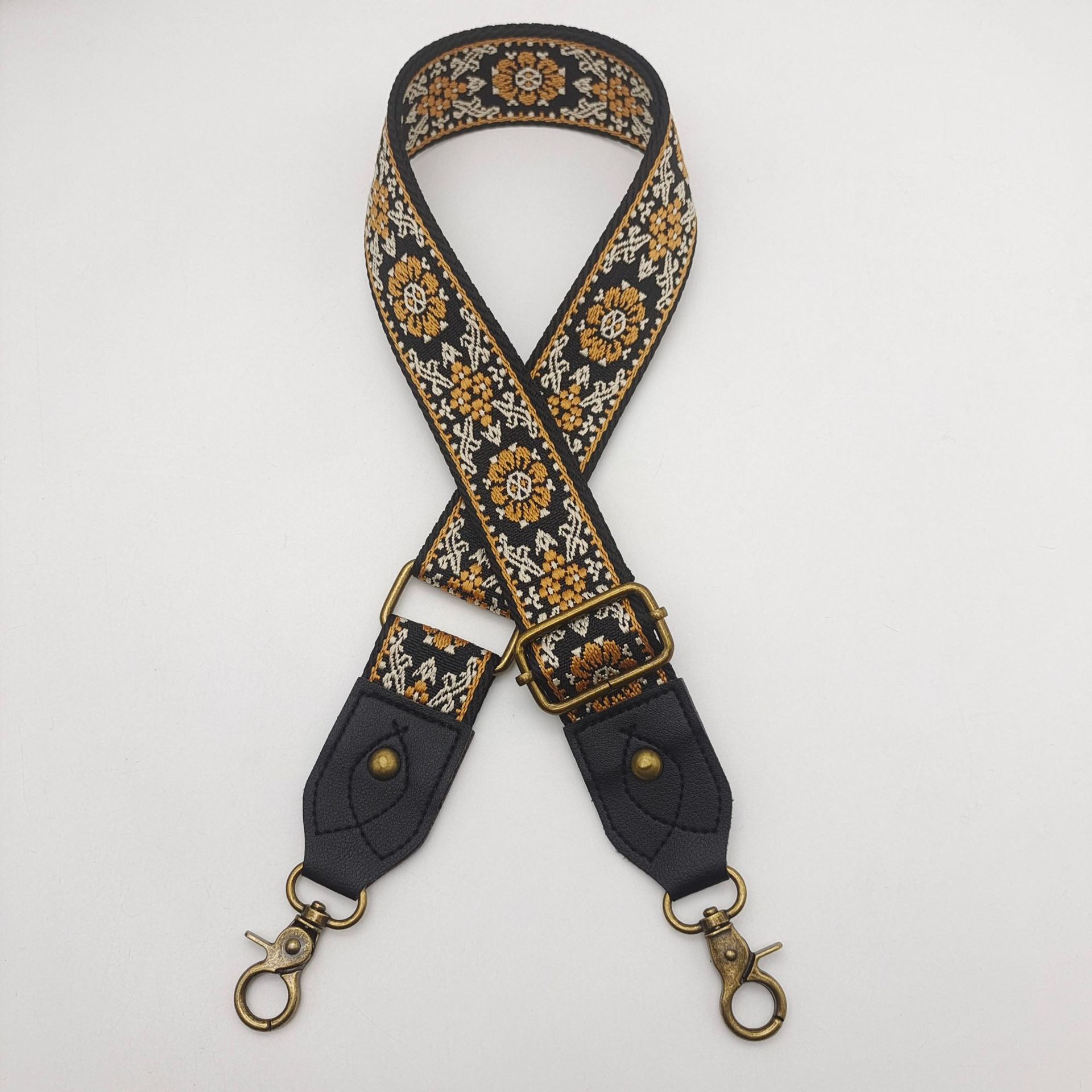 Retro ethnic style bag with wide shoulder straps