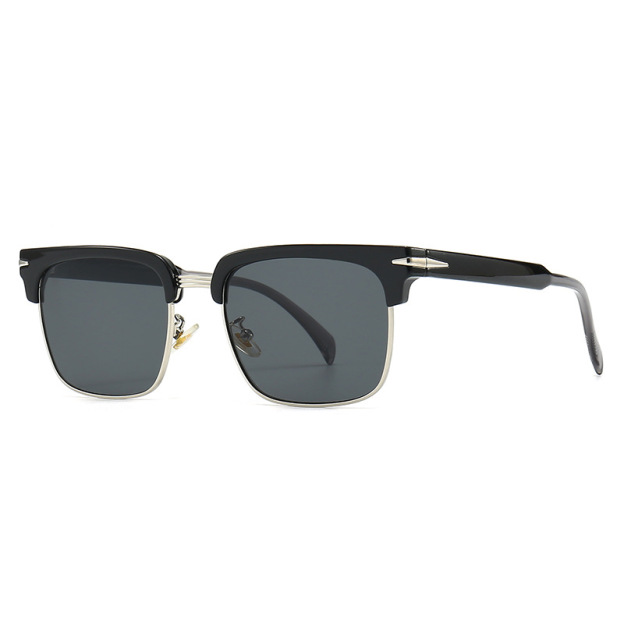 Classic gold-rimmed square sunglasses