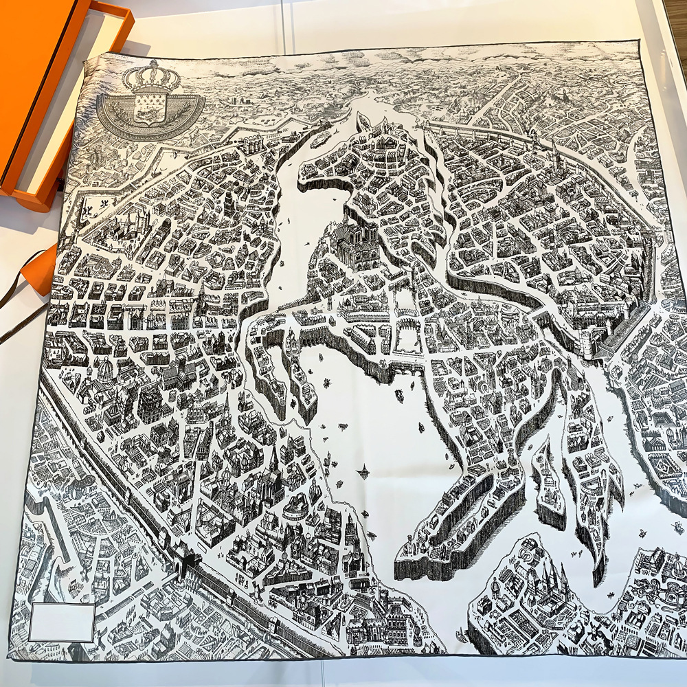 City and Horse Square Silk Scarf