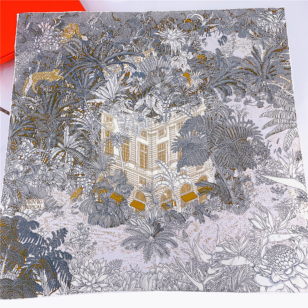 Jungle Garden Square Silk Scarf