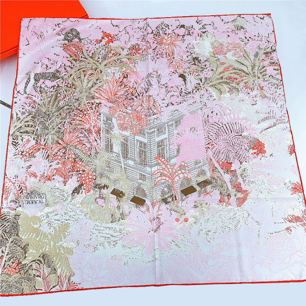 Jungle Garden Square Silk Scarf