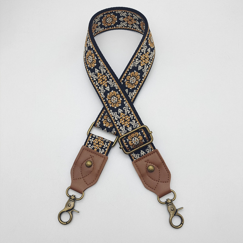 Retro ethnic style bag with wide shoulder straps