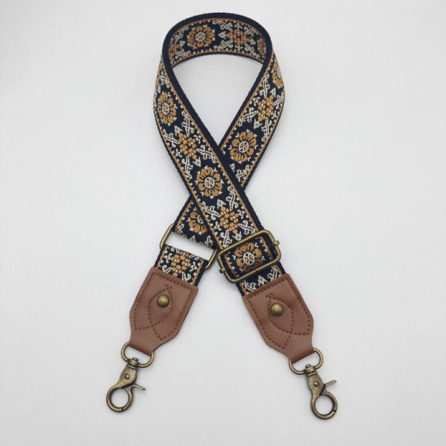 Retro ethnic style bag with wide shoulder straps