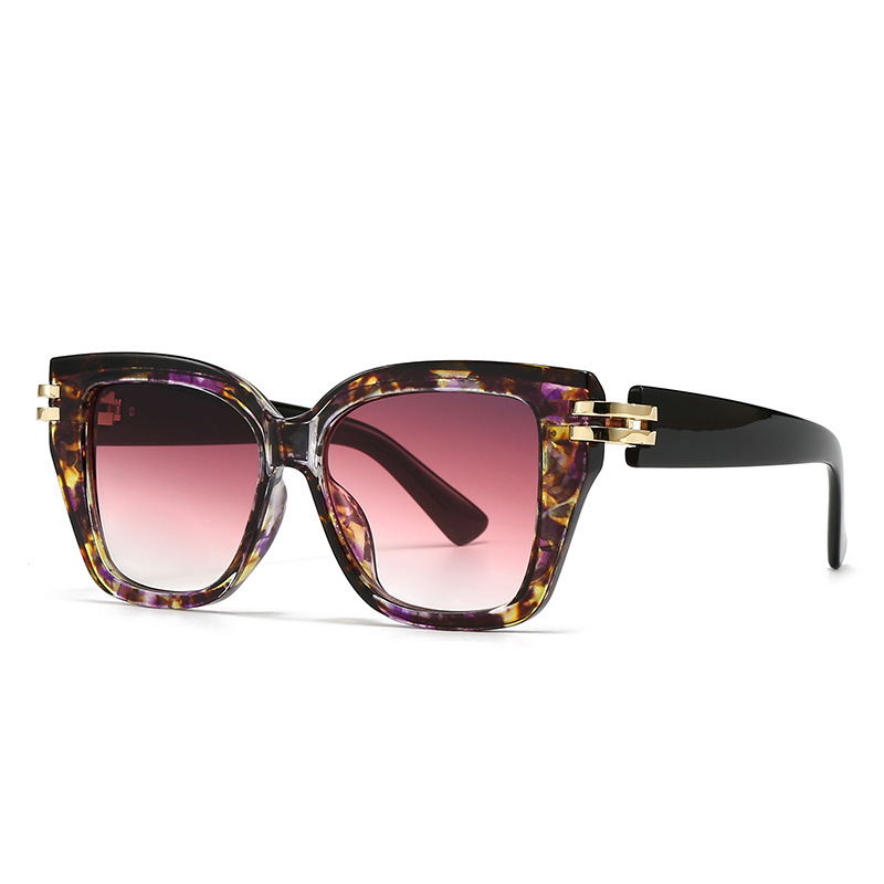 Stylish retro square flat-top sunglasses