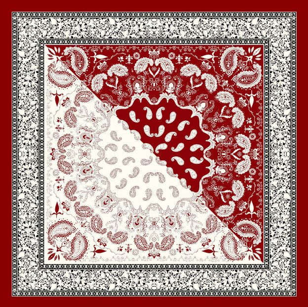 Bohemian colorblock cashew square silk scarf