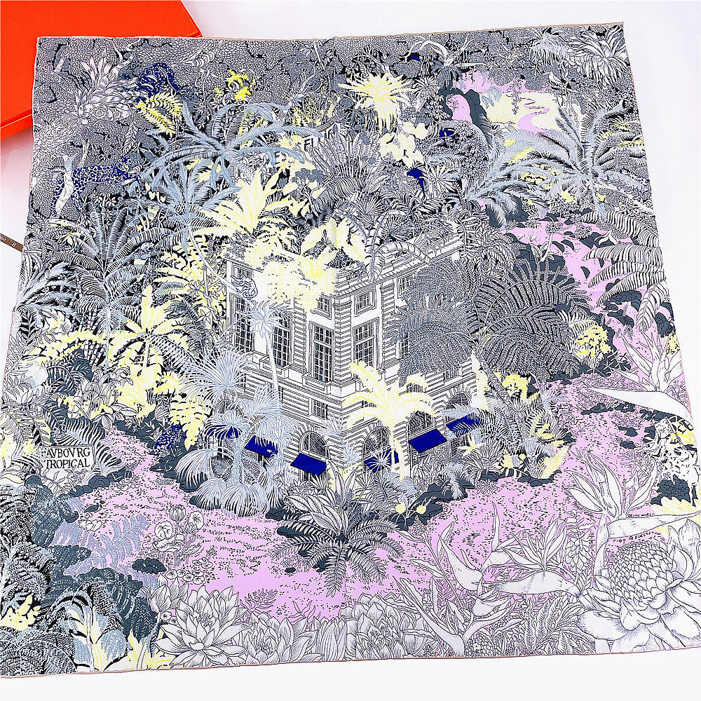 Jungle Garden Square Silk Scarf