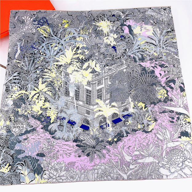 Jungle Garden Square Silk Scarf