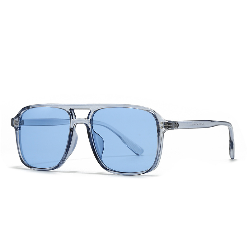 Modern Retro Square Double Bridge Sunglasses