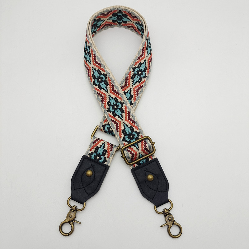 Retro ethnic style bag with wide shoulder straps