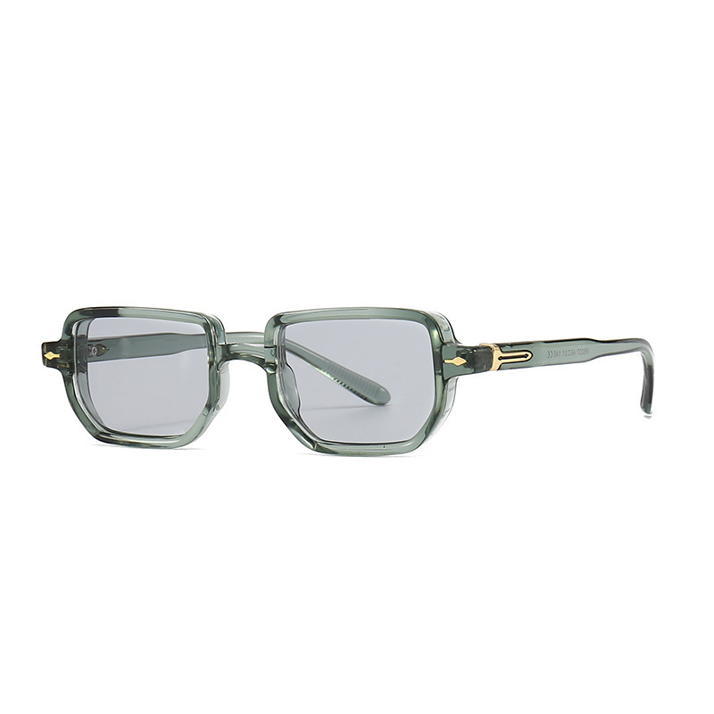 Gold-rimmed square sunglasses