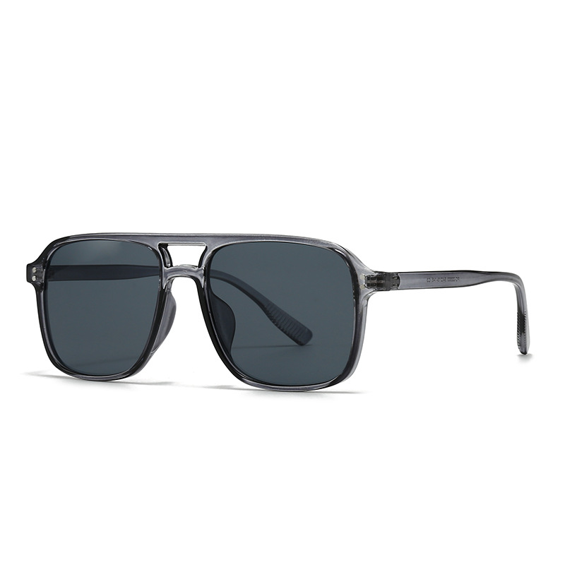 Modern Retro Square Double Bridge Sunglasses