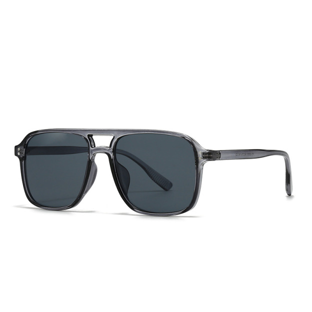 Modern Retro Square Double Bridge Sunglasses