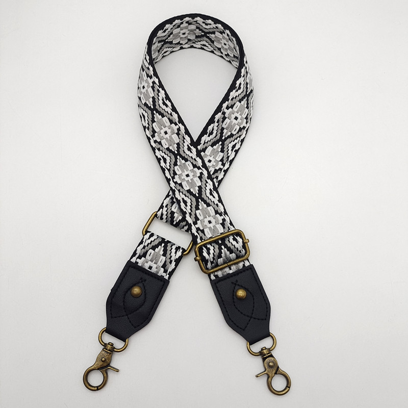 Retro ethnic style bag with wide shoulder straps