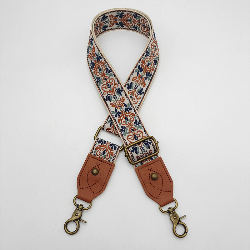 Retro ethnic style bag with wide shoulder straps