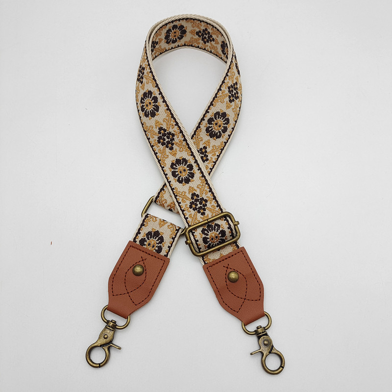 Retro ethnic style bag with wide shoulder straps