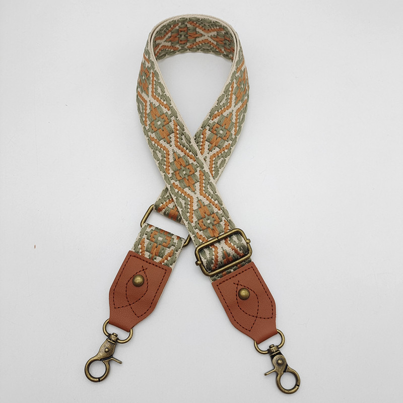 Retro ethnic style bag with wide shoulder straps