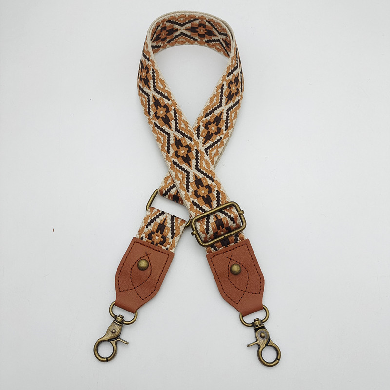 Retro ethnic style bag with wide shoulder straps