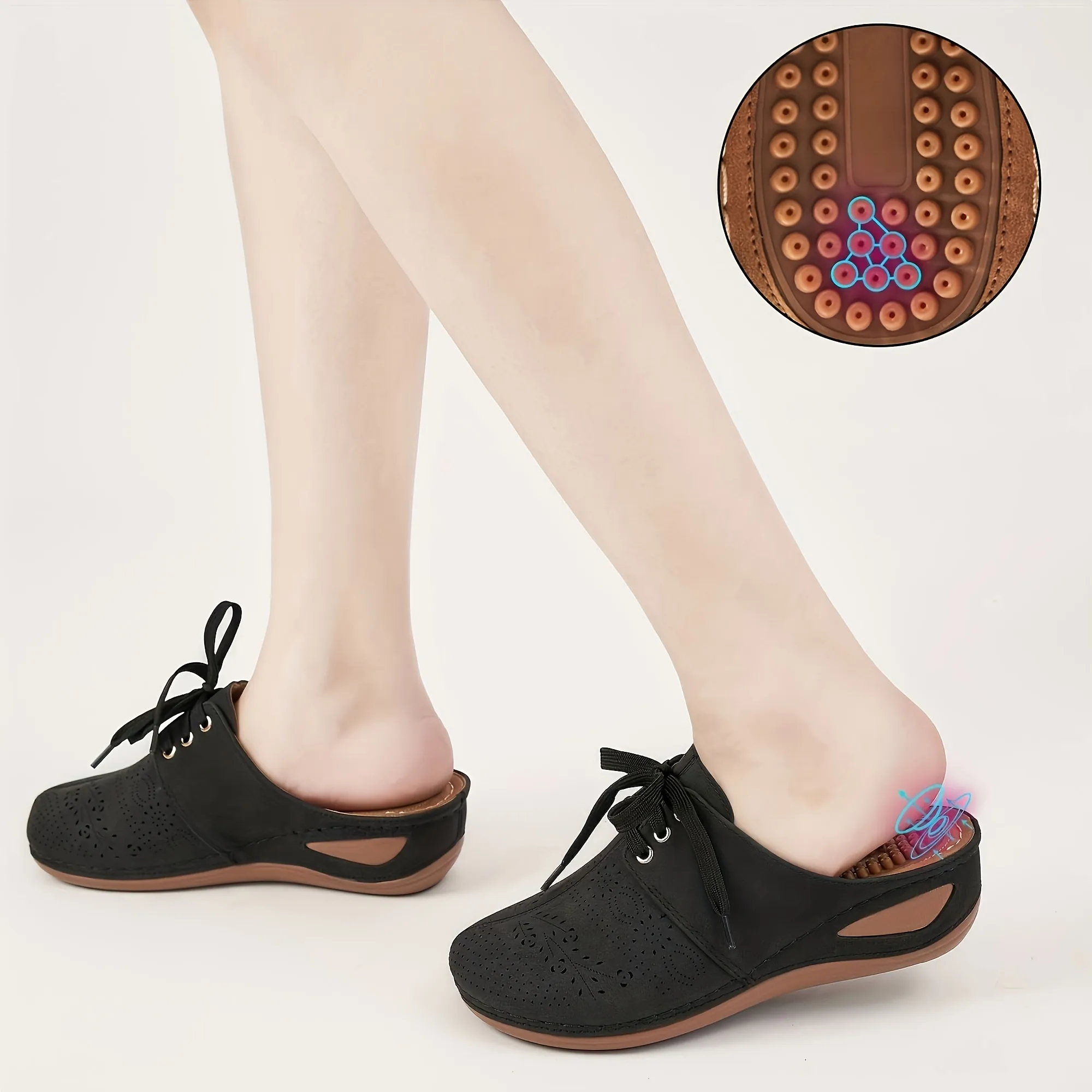 Women's Hollow Wedge Mules