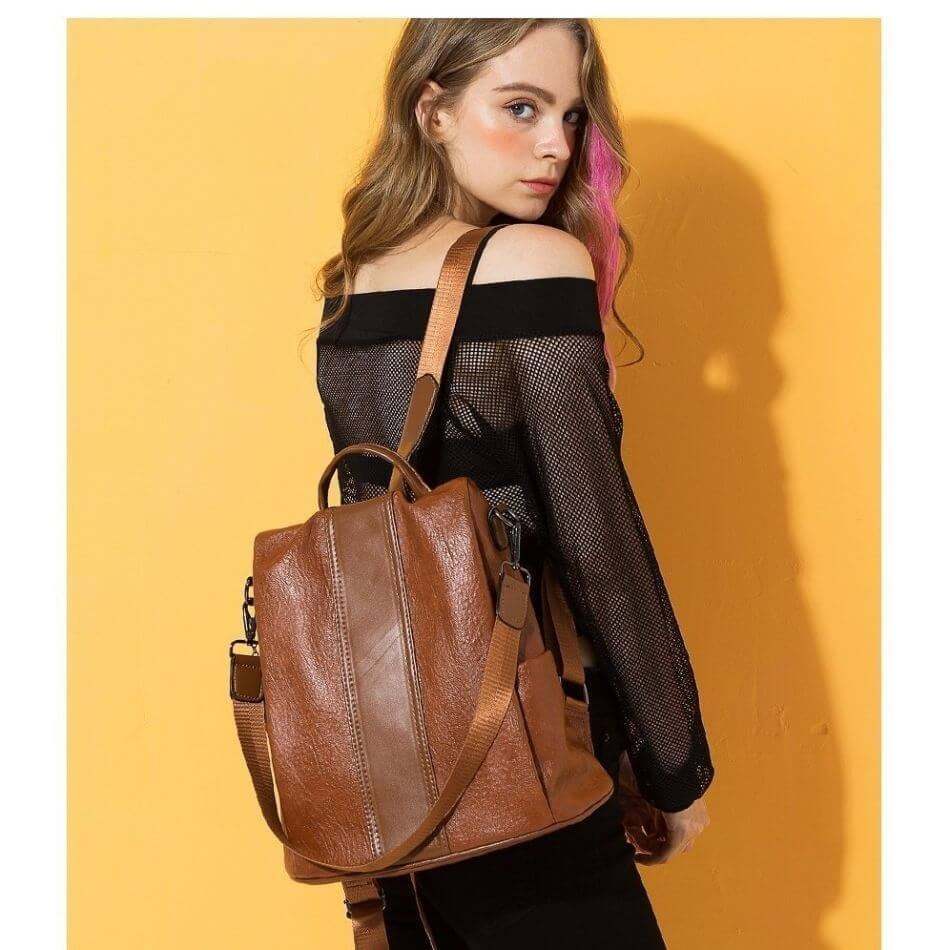 limited edition leather ladies' anti-theft backpack