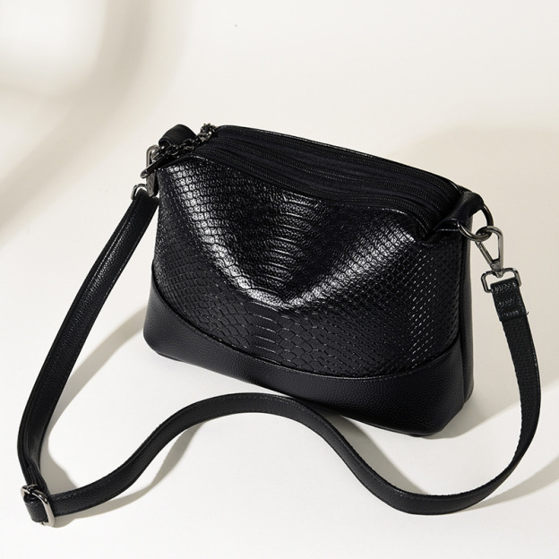 Crocodile Pattern Multi-layer Soft Leather Bag