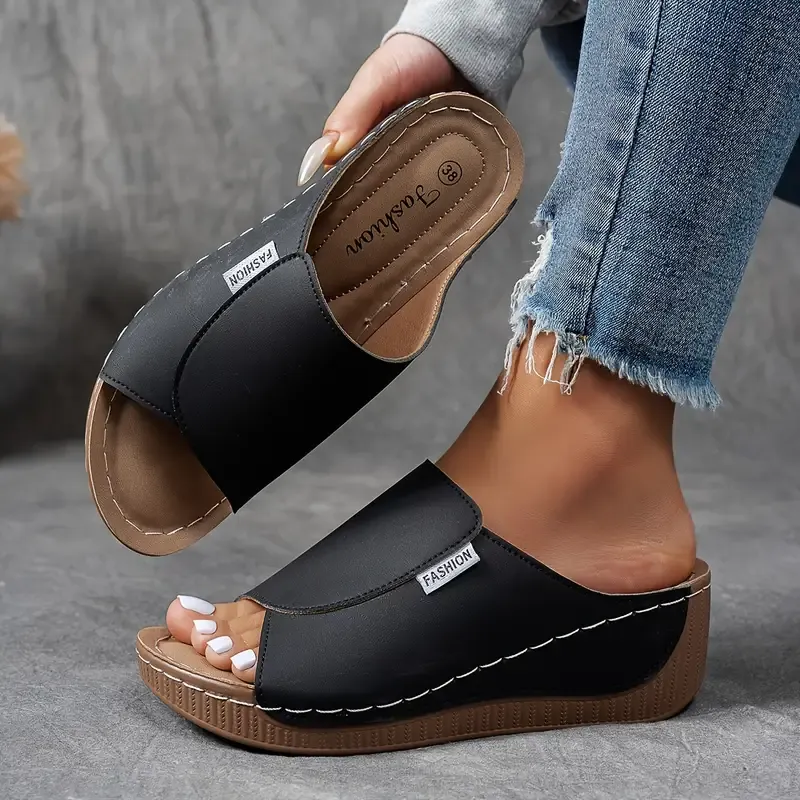 🔥HOT SALE -50% OFF🔥 Comfortable Arch Support Slides - Women's Solid Color Sandals - Breathable