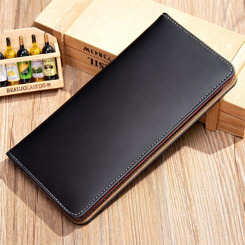Men's Leather Contrast Design Folded Wallet