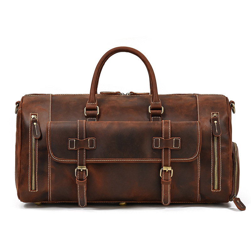 Men's Large Capacity Leather Luggage Travel Bag