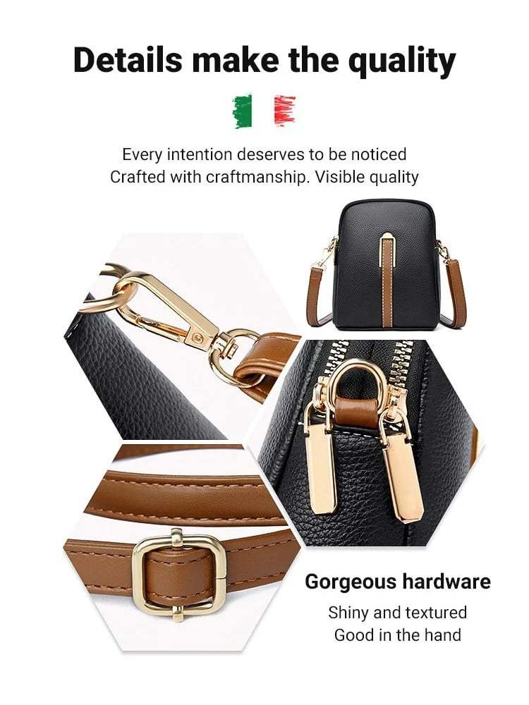 New lychee grain leather phone bag