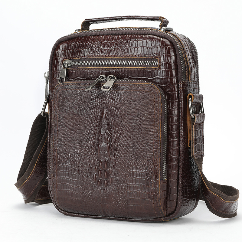 Men's Bag Multi Functional Cowhide Leather Crossbody Bag