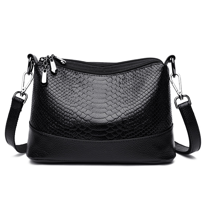 Crocodile Pattern Multi-layer Soft Leather Bag