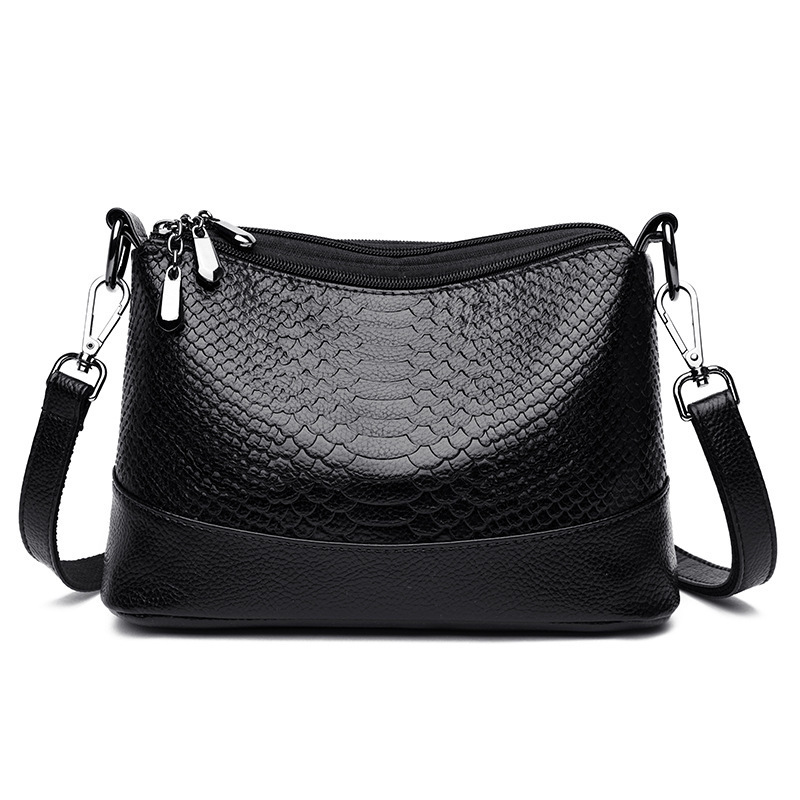 Crocodile Pattern Multi-layer Soft Leather Bag