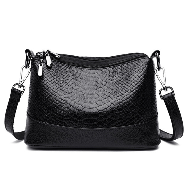 Crocodile Pattern Multi-layer Soft Leather Bag