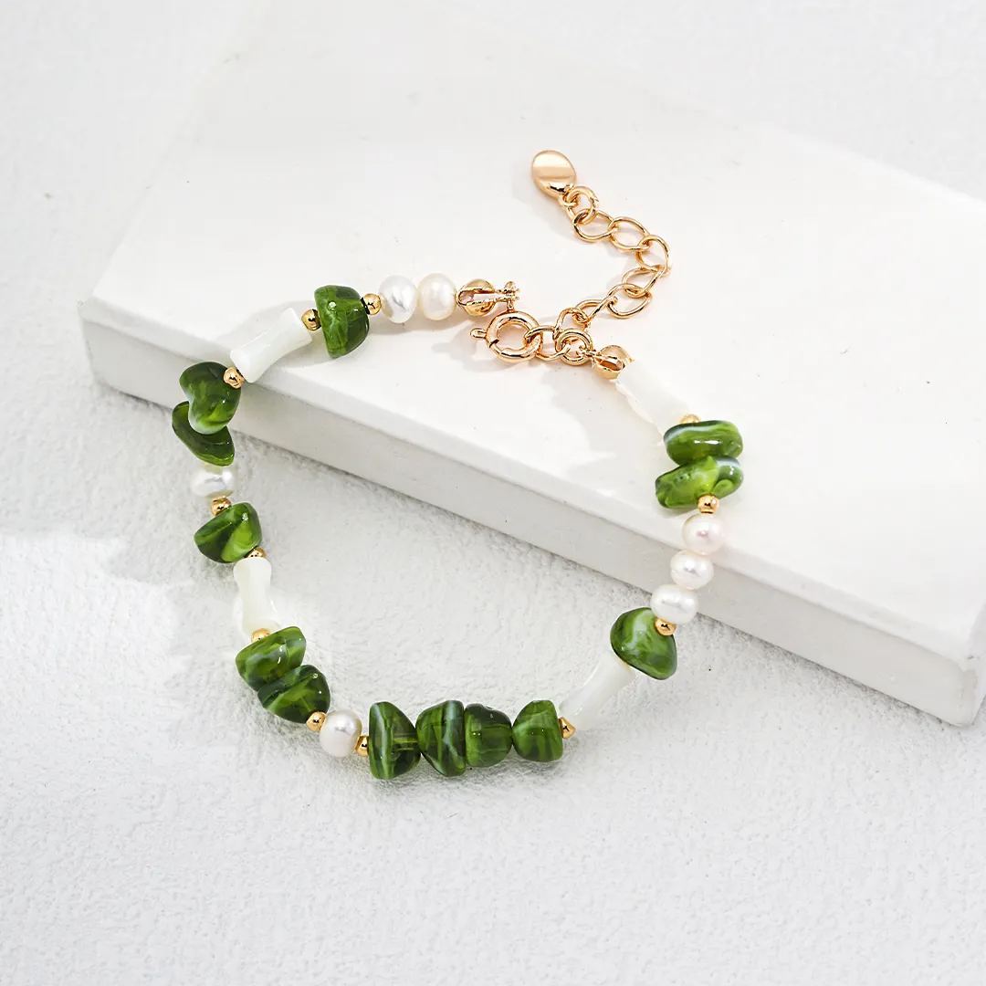 Sterling silver and resin shell bracelet