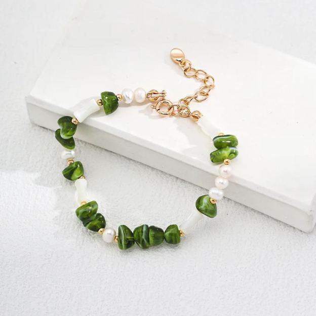 Sterling silver and resin shell bracelet