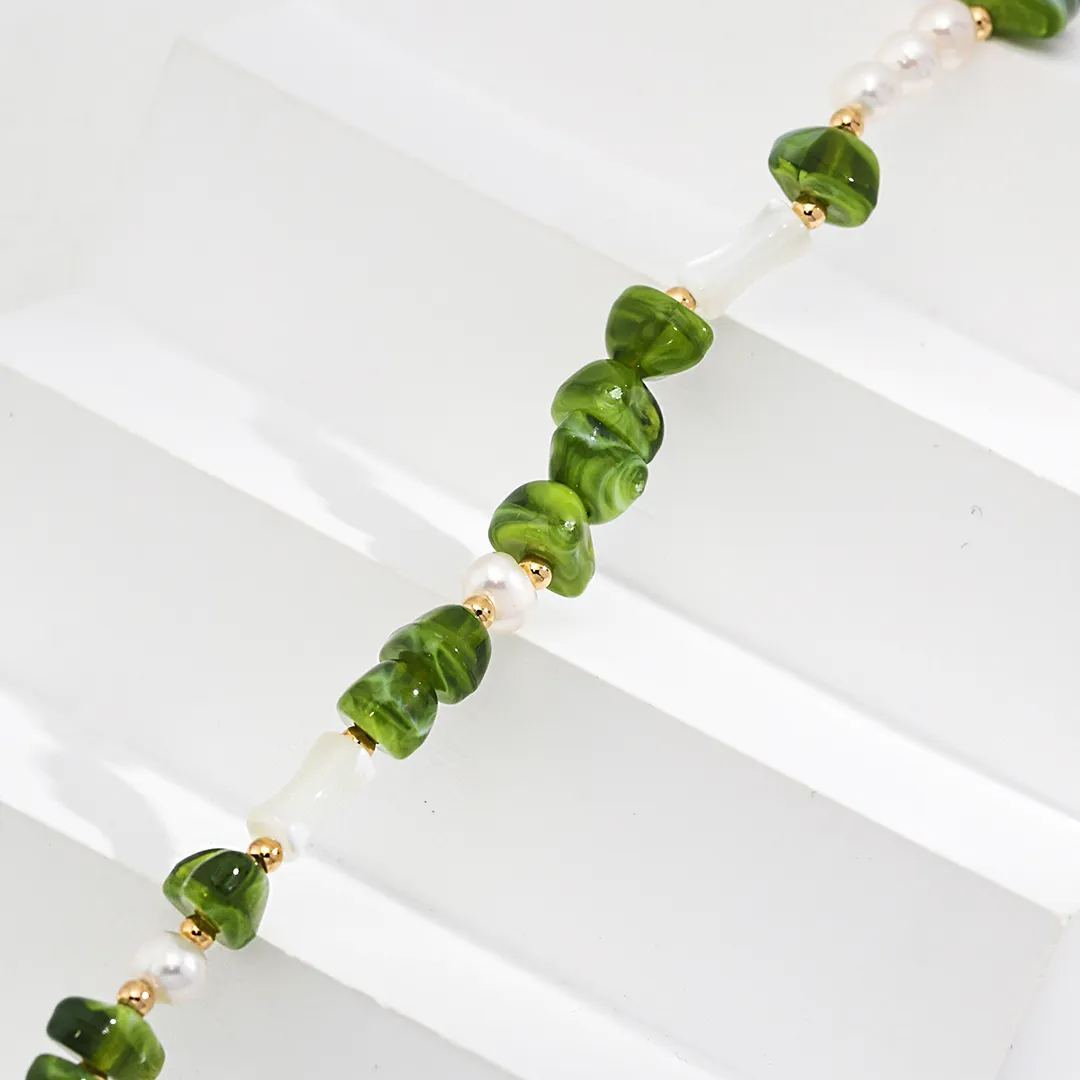 Sterling silver and resin shell bracelet