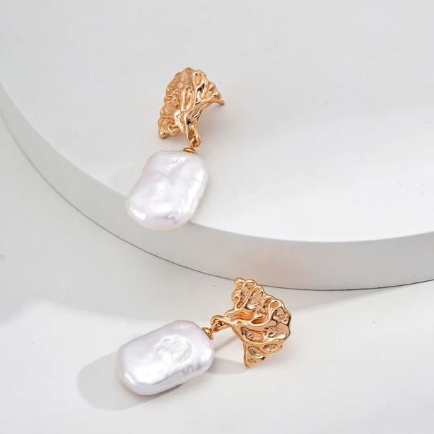 S925 Silver Vintage Natural Pearl Earrings