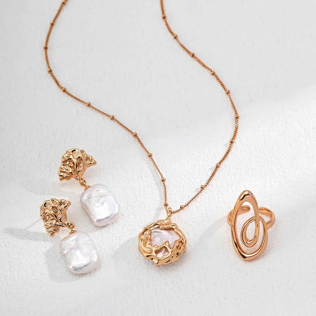 S925 Silver Vintage Natural Pearl Earrings