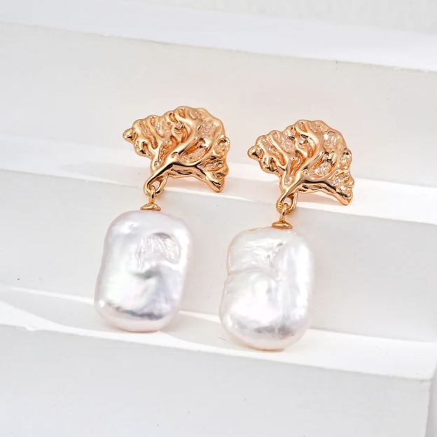 S925 Silver Vintage Natural Pearl Earrings