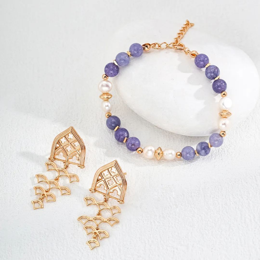 S925 Silver Simple Natural Pearl Purple Kunzite Bracelet