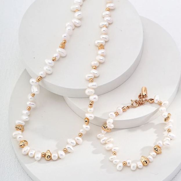Natural pearl necklace bracelet
