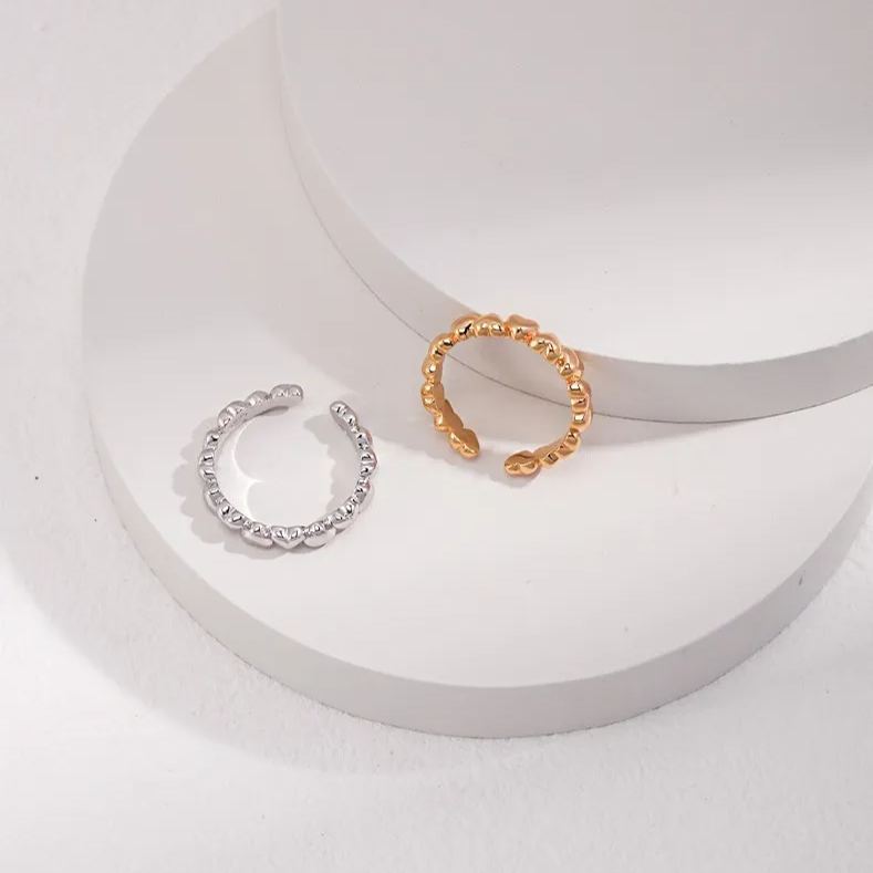 S925 sterling silver small heart ring versatile and simple